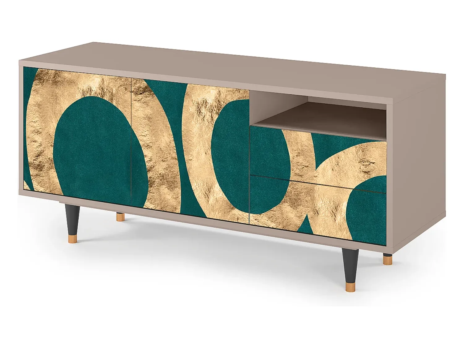Móvel De Tv* Mueble de TV - 125х56х41 cm - T7 - Zircon Sphere, Latte Bege