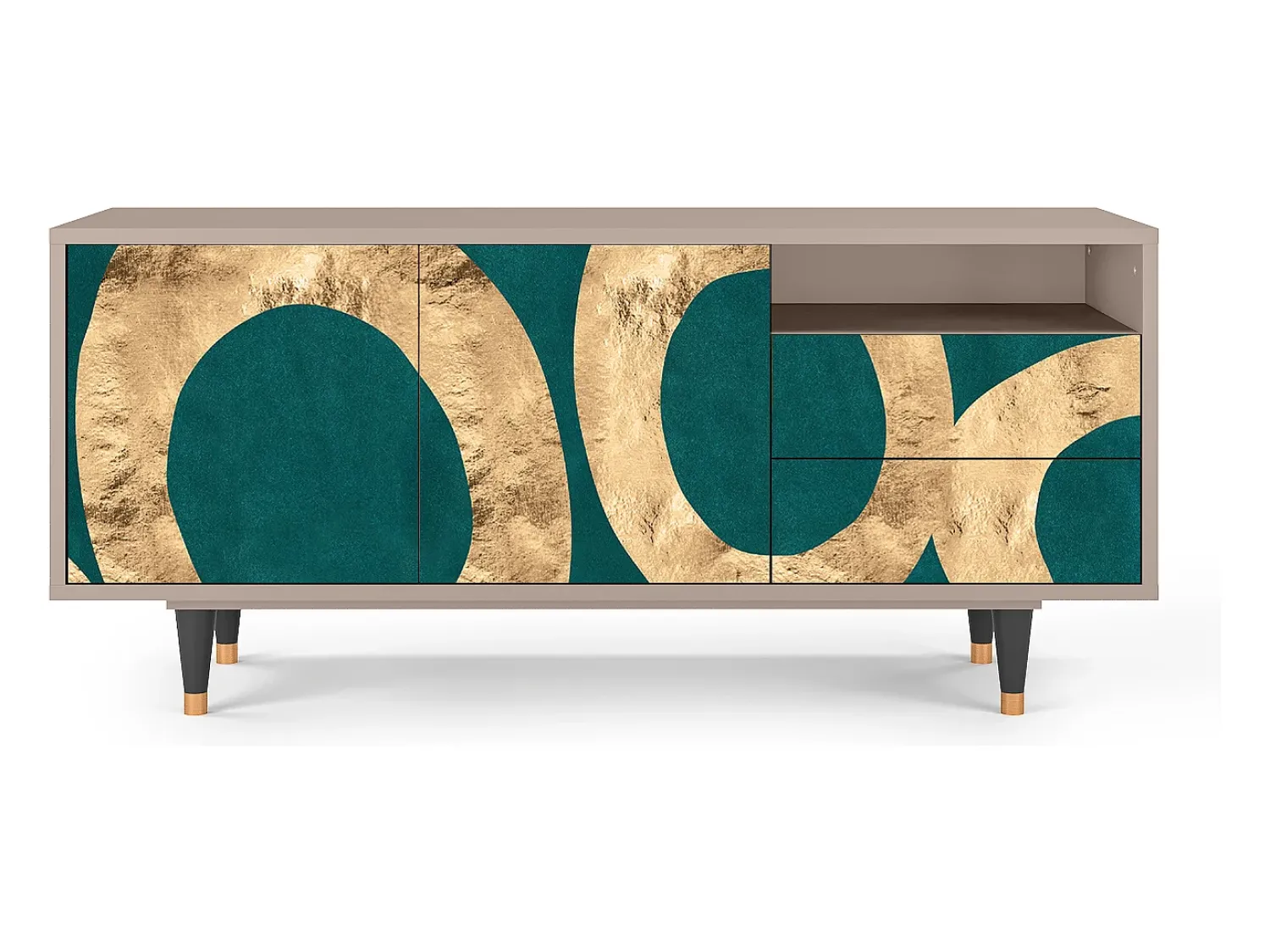 Móvel De Tv* Mueble de TV - 125х56х41 cm - T7 - Zircon Sphere, Latte Bege