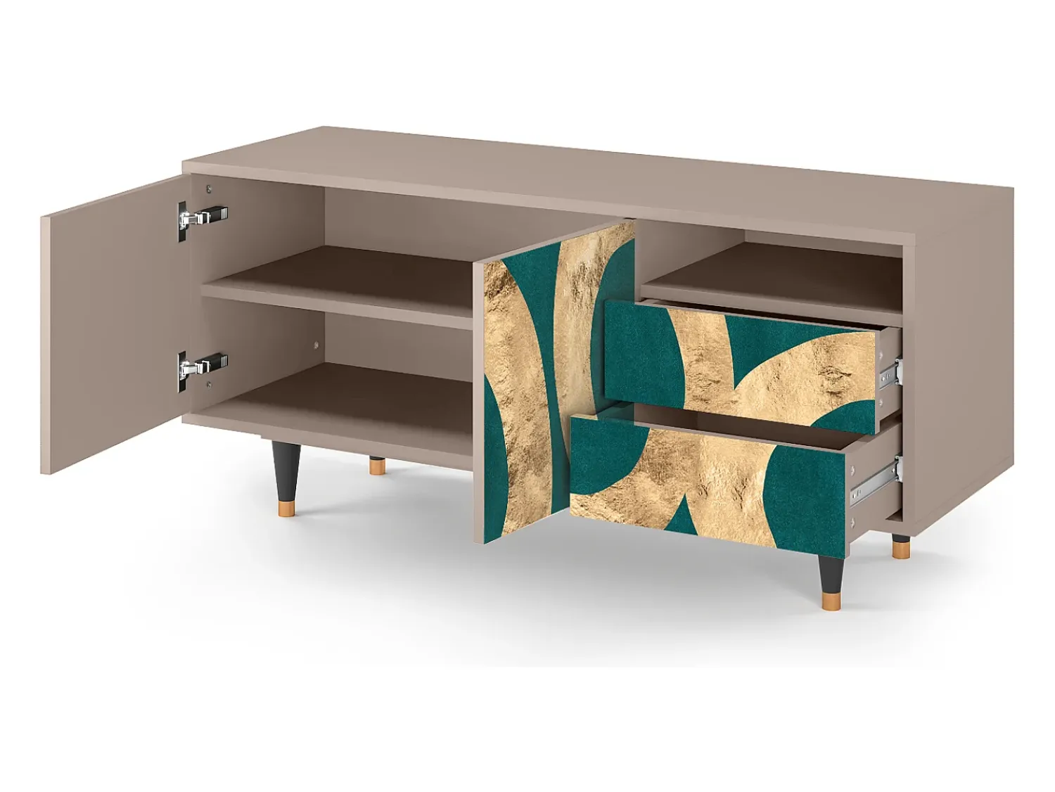 Móvel De Tv* Mueble de TV - 125х56х41 cm - T7 - Zircon Sphere, Latte Bege