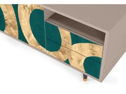 Móvel De Tv* Mueble de TV - 125х56х41 cm - T7 - Zircon Sphere, Latte Bege