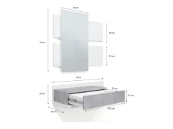 New duehome Mueble recibidor Milo Cinzento
