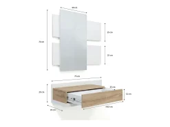 Cabide De Pé*duehome Mueble recibidor Milo Natural claro