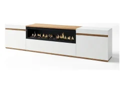 Móvel De Tv|duehome Mueble TV Kavos Chimenea Cinzento