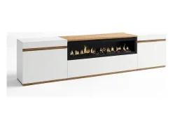 Móvel De Tv|duehome Mueble TV Kavos Chimenea Cinzento