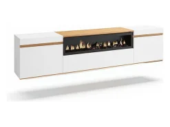 Móvel De Tv*duehome Mueble TV Kavos Wall con chimenea Cinzento