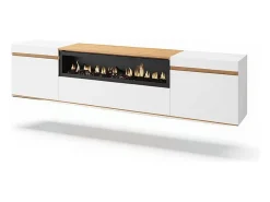 Móvel De Tv*duehome Mueble TV Kavos Wall con chimenea Cinzento