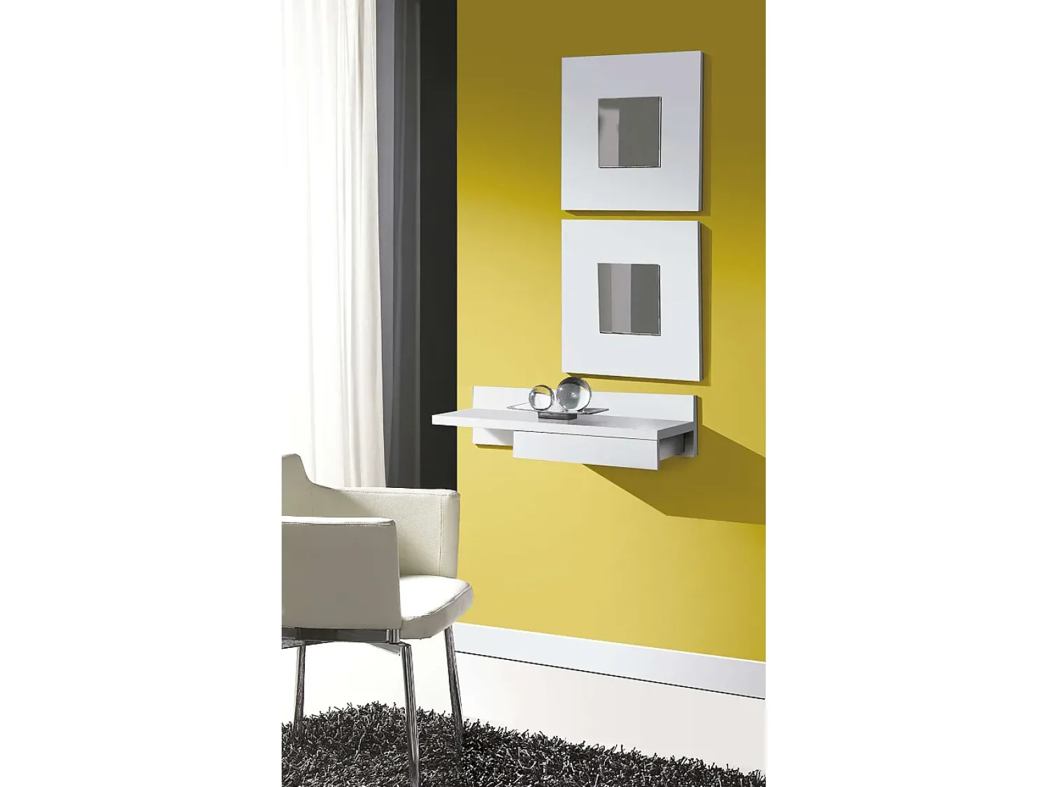 Consola| Móveis Cajun para Corredor Pendurados s 70x20x28 cm Branco