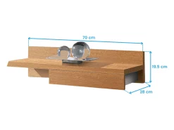 Consola| Móveis de corredor Cajun pendurados em cerejeira 70x20x28 cm Castanho