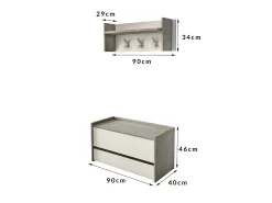 Móvel De Entrada|Dmora Móveis de entrada Brionia, Entrada moderna com cabide, Armário com sapateira, Armário multifuncional, Cm 50x32h182, Branco