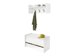 Dmora Móveis de entrada Dap, Entrada moderna com cabide, Armário com sapateira, Armário multifuncional, Cm 50x32h182,^ Móvel De Entrada