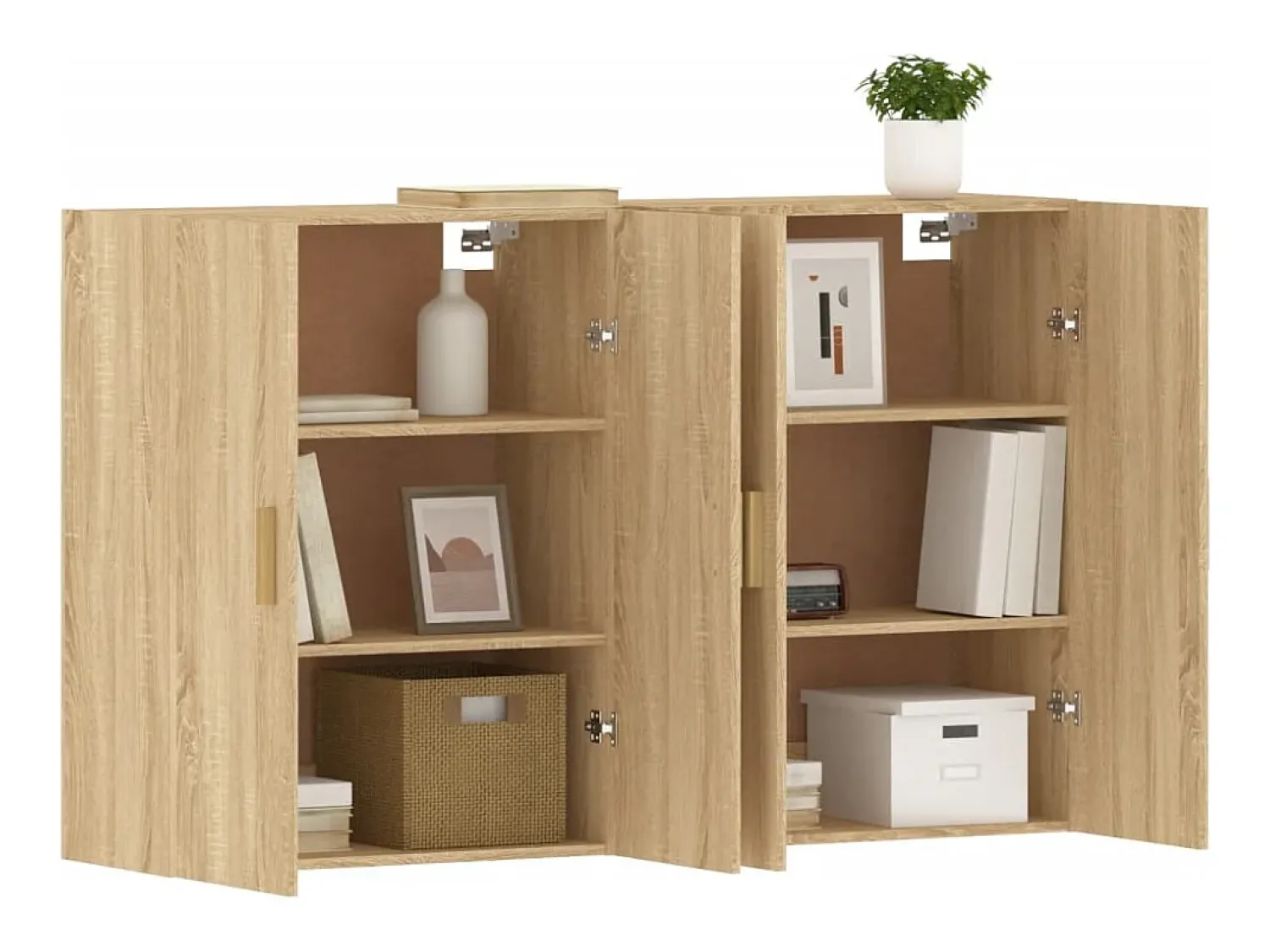 Prateleira|vidaxl Móveis de parede 2 pcs derivados de madeira carvalho sonoma Natural claro