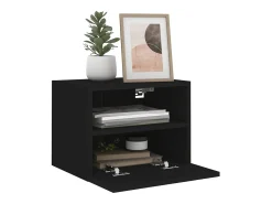 Móvel De Tv* Móveis de parede p/ TV 2 pcs 40x30x30cm derivados madeira PT428096 Preto