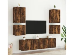 Móvel De Tv* Móveis de parede p/ TV 2 pcs derivados madeira carvalho fumado PT297321 Castanho