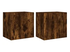Móvel De Tv* Móveis de parede p/ TV 2 pcs derivados madeira carvalho fumado PT297321 Castanho