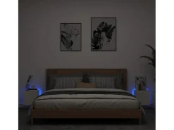 Móvel De Tv* Móveis de parede p/ TV com luzes LED 2 pcs 30,5x35x30 cm PT402794 Branco