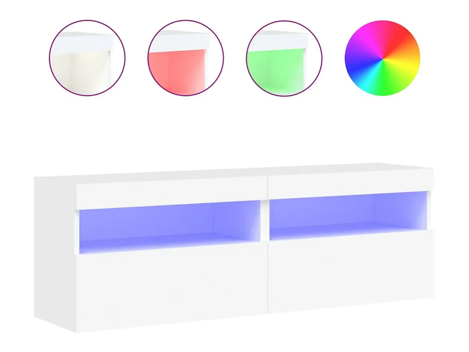 Sale Móveis de parede p/ TV com luzes LED 2 pcs 60x30x40 cm PT237149 Branco