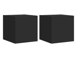 Clearance Móveis de parede p/ TV com luzes LED 2 pcs 30,5x35x30 cm PT383401 Preto