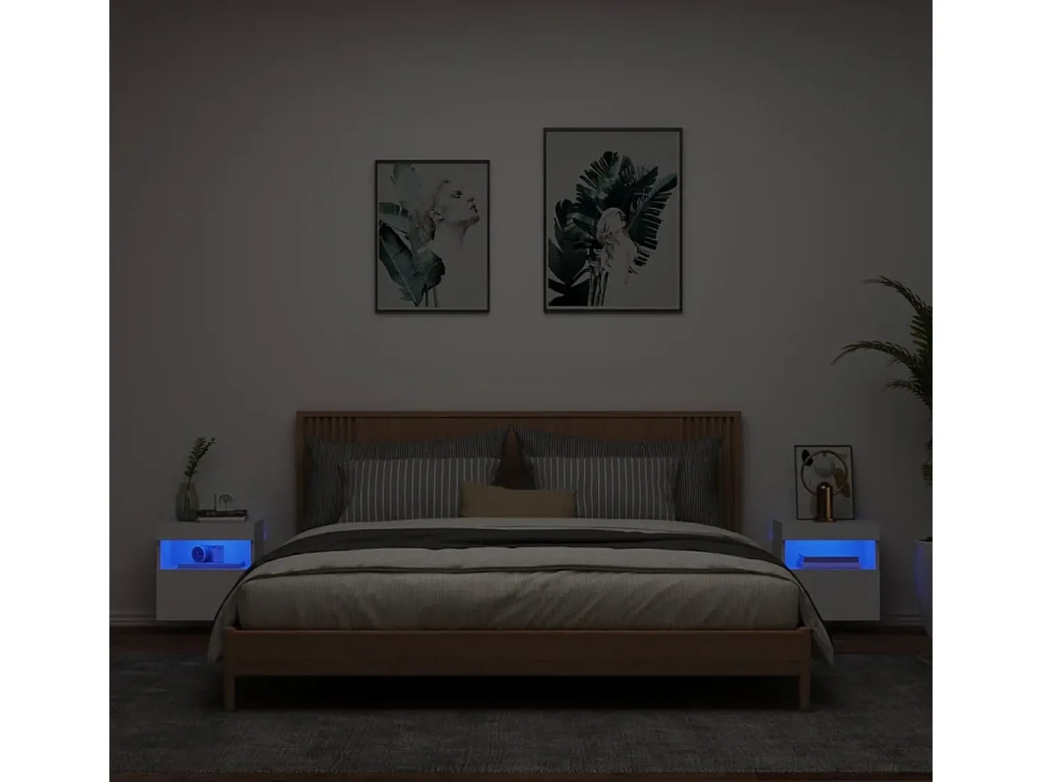 Sale Móveis de parede p/ TV com luzes LED 2 pcs 40x30x40 cm PT390940 Branco