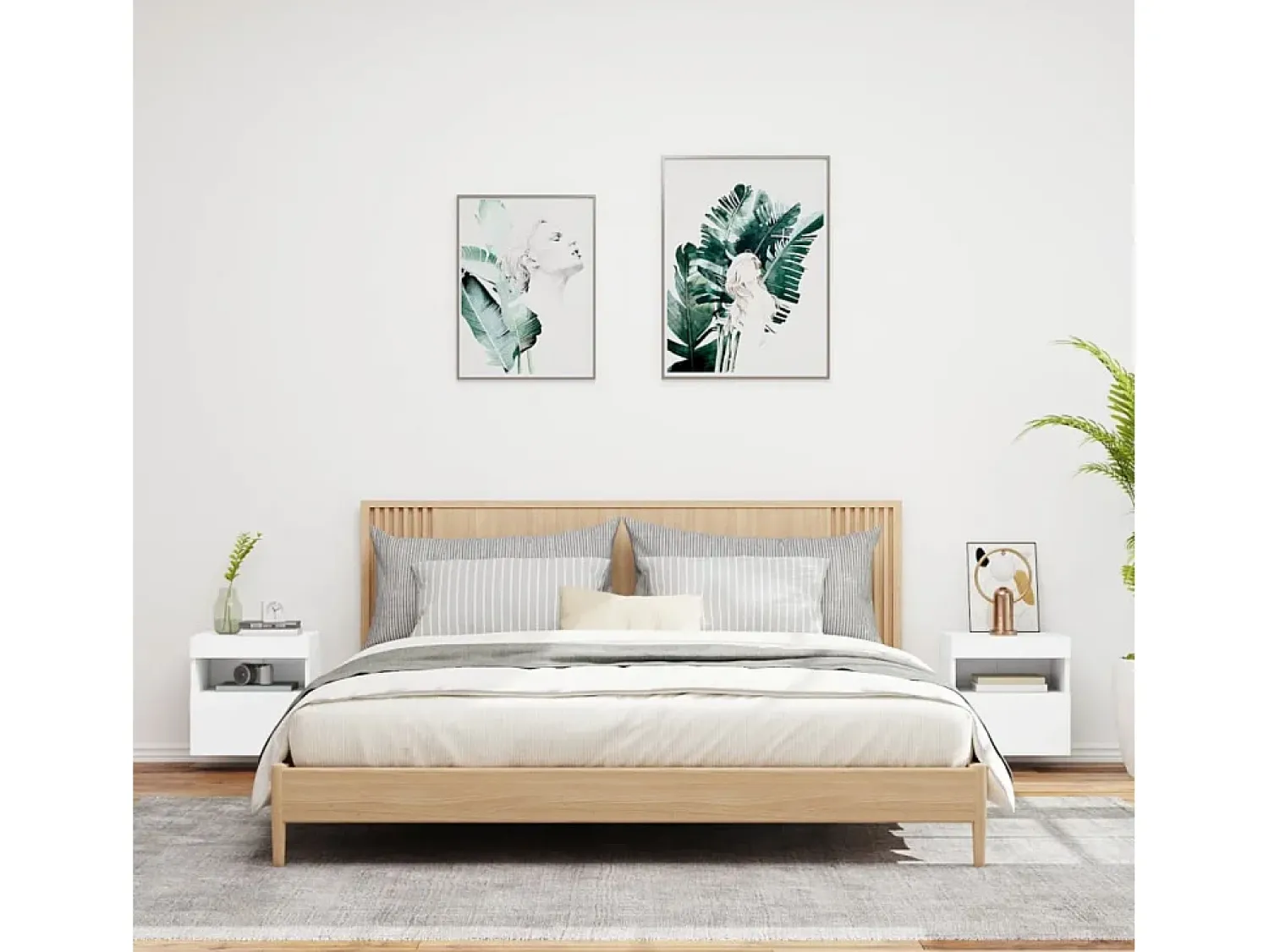 Sale Móveis de parede p/ TV com luzes LED 2 pcs 40x30x40 cm PT390940 Branco