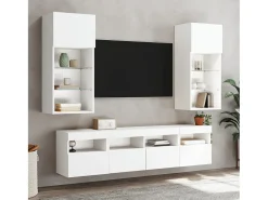 Sale Móveis de parede p/ TV com luzes LED 2 pcs 40x30x40 cm PT390940 Branco