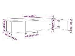 Outlet vidaxl Móveis de parede p/ TV com luzes LED 2 pcs 80x35x31 cm Branco