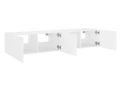 Outlet vidaxl Móveis de parede p/ TV com luzes LED 2 pcs 80x35x31 cm Branco