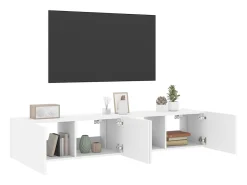 Outlet vidaxl Móveis de parede p/ TV com luzes LED 2 pcs 80x35x31 cm Branco