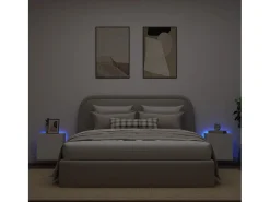 Móvel De Tv* Móveis de parede p/ TV com luzes LED 2 pcs 40,5x35x40 cm PT829515 Branco