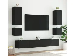 Móveis de parede p/ TV com luzes LED 2 pcs 40,5x35x40 cm PT271081^ Móvel De Tv