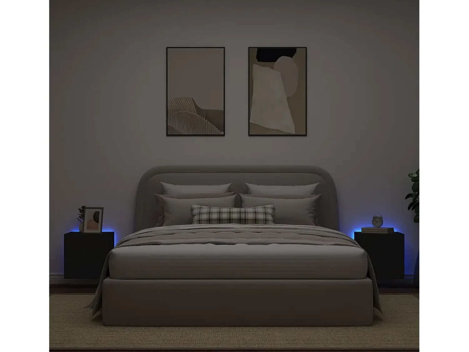 Móveis de parede p/ TV com luzes LED 2 pcs 40,5x35x40 cm PT271081^ Móvel De Tv