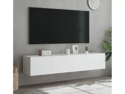 New Móveis de parede p/ TV com luzes LED 2 pcs 80x35x31 cm PT961500 Branco