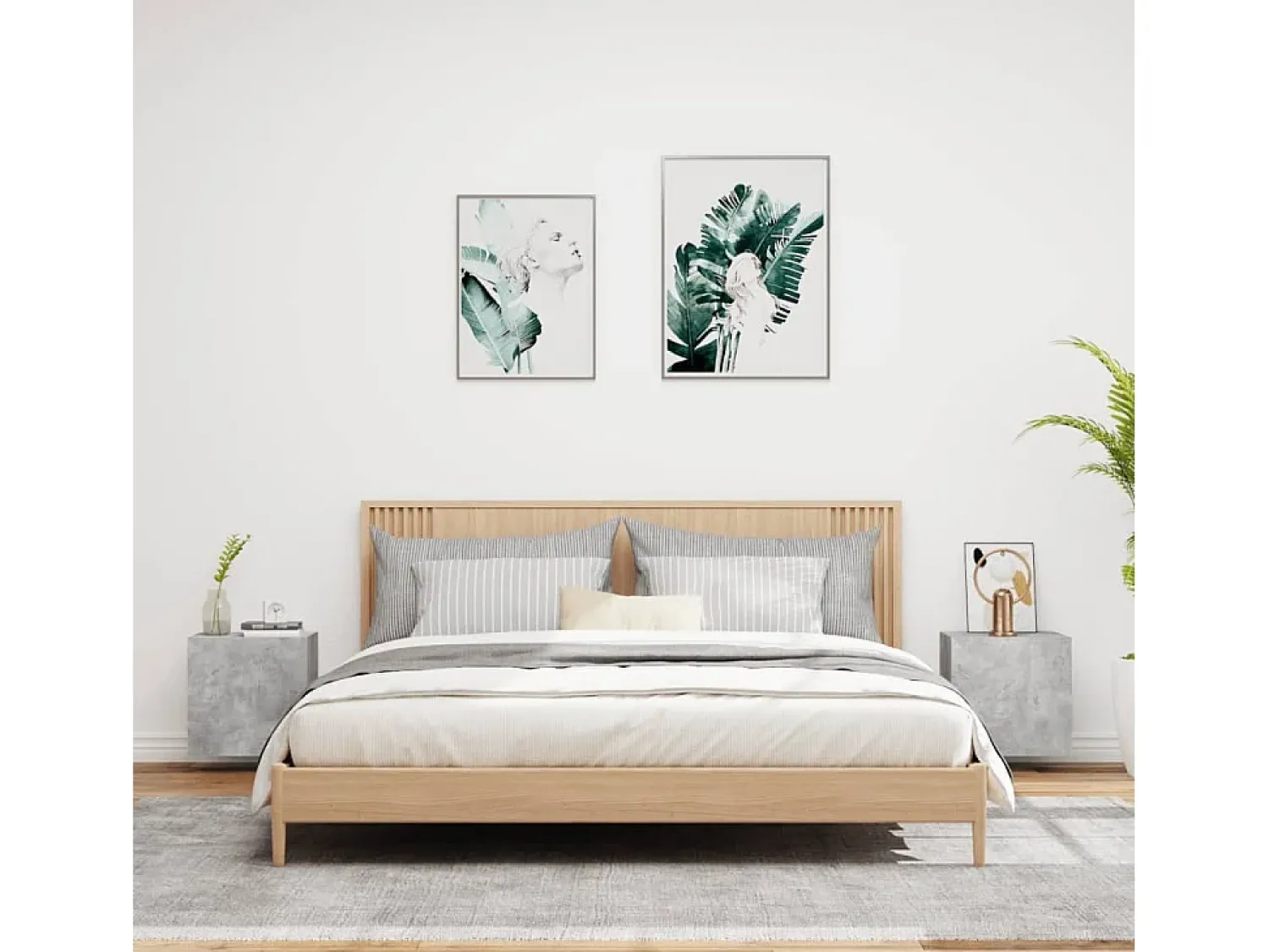 Sale Móveis de parede p/ TV 2pcs 40,5x30x40cm madeira cinza cimento PT504343 Cinzento
