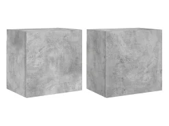 Sale Móveis de parede p/ TV 2pcs 40,5x30x40cm madeira cinza cimento PT504343 Cinzento