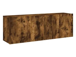 Móvel De Tv* Móveis de parede para TV 2 pcs 60x30x41 cm carvalho fumado PT159477 Castanho