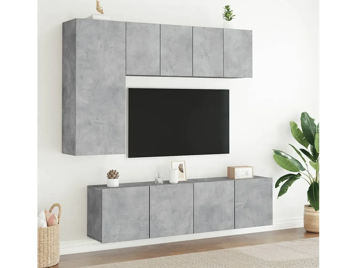 Discount Móveis de parede para TV 2 pcs 60x30x41 cm cimento PT488153 Cinzento