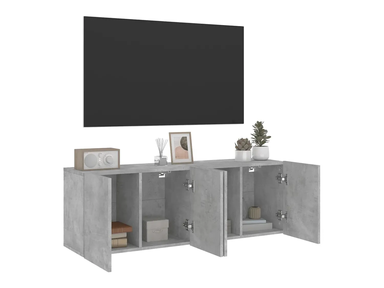 Discount Móveis de parede para TV 2 pcs 60x30x41 cm cimento PT488153 Cinzento