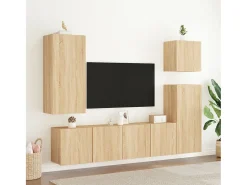 Móveis de parede para TV 2 pcs 80x30x41 cm carvalho sonoma PT638026^ Móvel De Tv