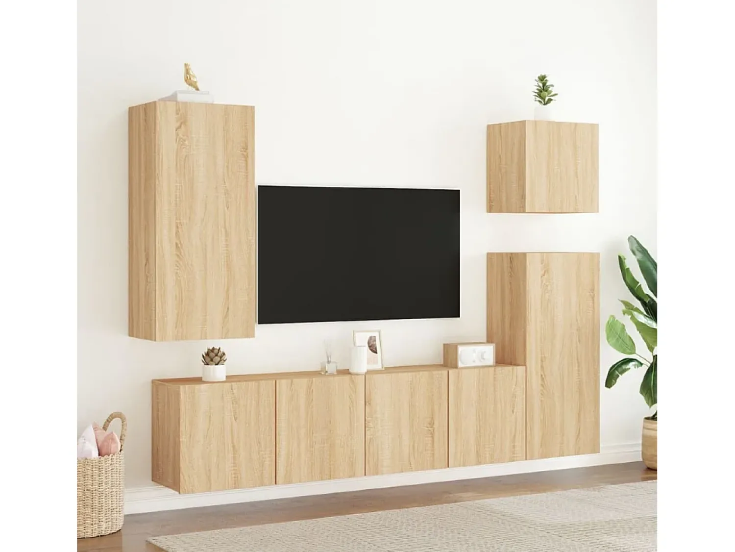 Móveis de parede para TV 2 pcs 80x30x41 cm carvalho sonoma PT638026^ Móvel De Tv