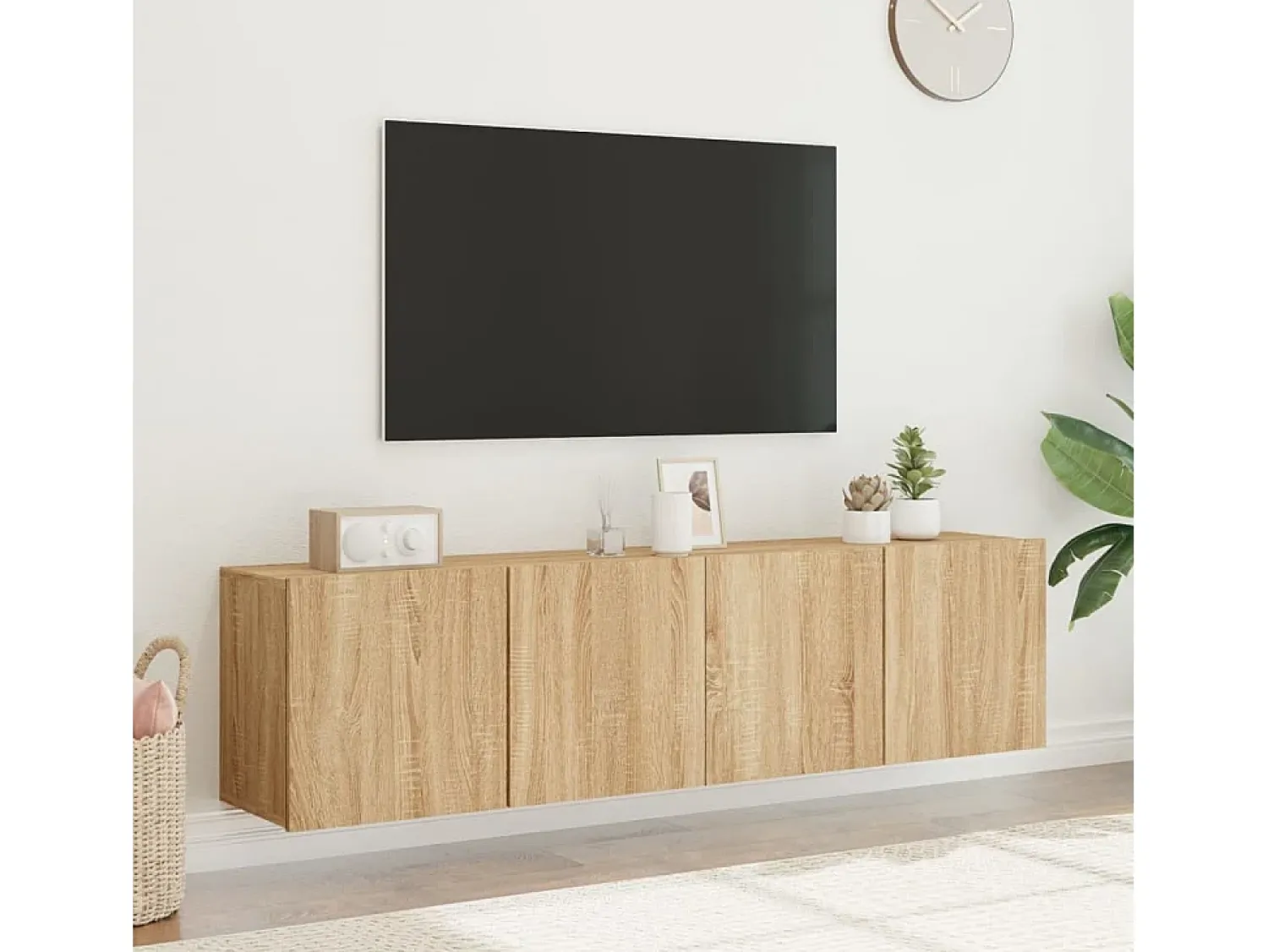 Móveis de parede para TV 2 pcs 80x30x41 cm carvalho sonoma PT638026^ Móvel De Tv