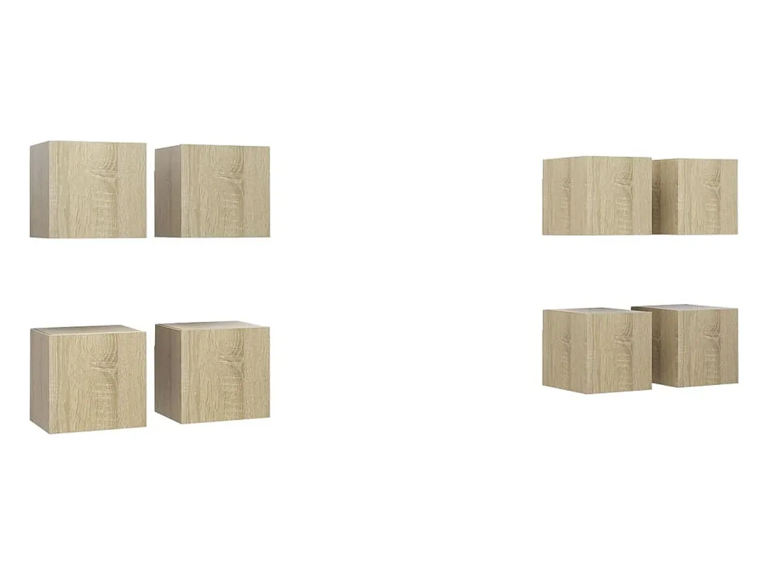 New Móveis de parede para TV 8 pcs 30,5x30x30 cm carvalho sonoma PT674418 Castanho