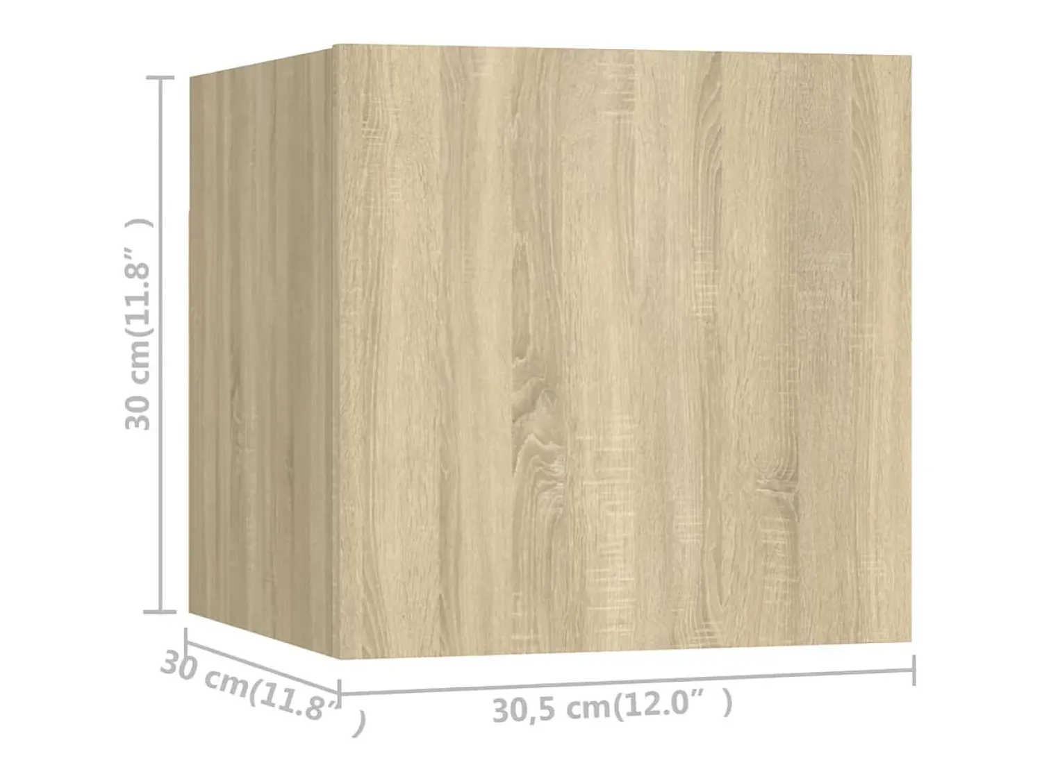New Móveis de parede para TV 8 pcs 30,5x30x30 cm carvalho sonoma PT674418 Castanho