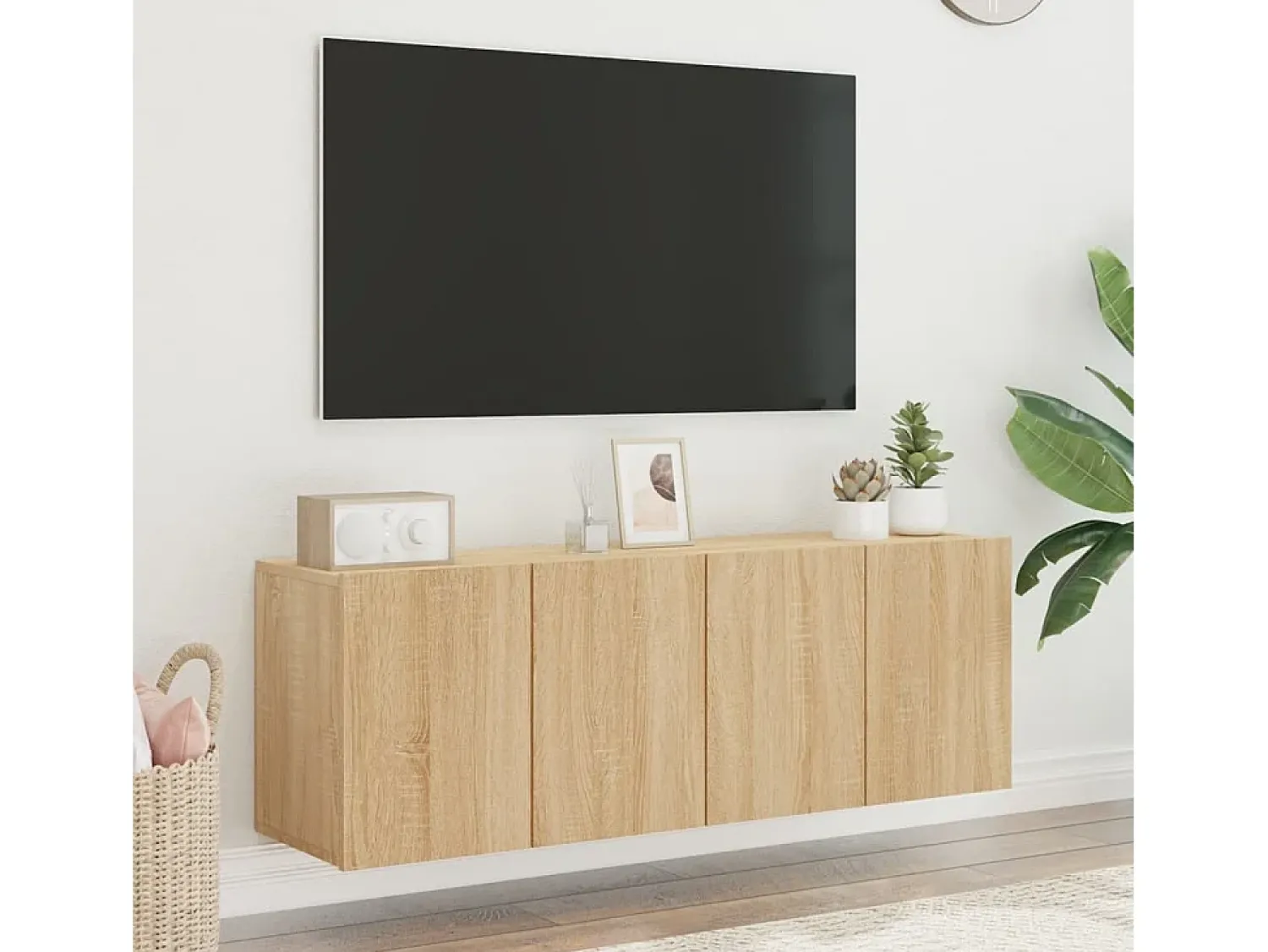 Móveis de parede para TV 2 pcs 60x30x41 cm carvalho sonoma PT104078^ Móvel De Tv