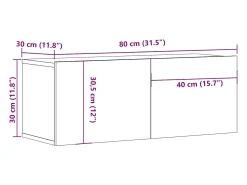 Sale vidaxl Móveis de parede para TV 2 pcs 80x30x30 cm madeira velha Castanho