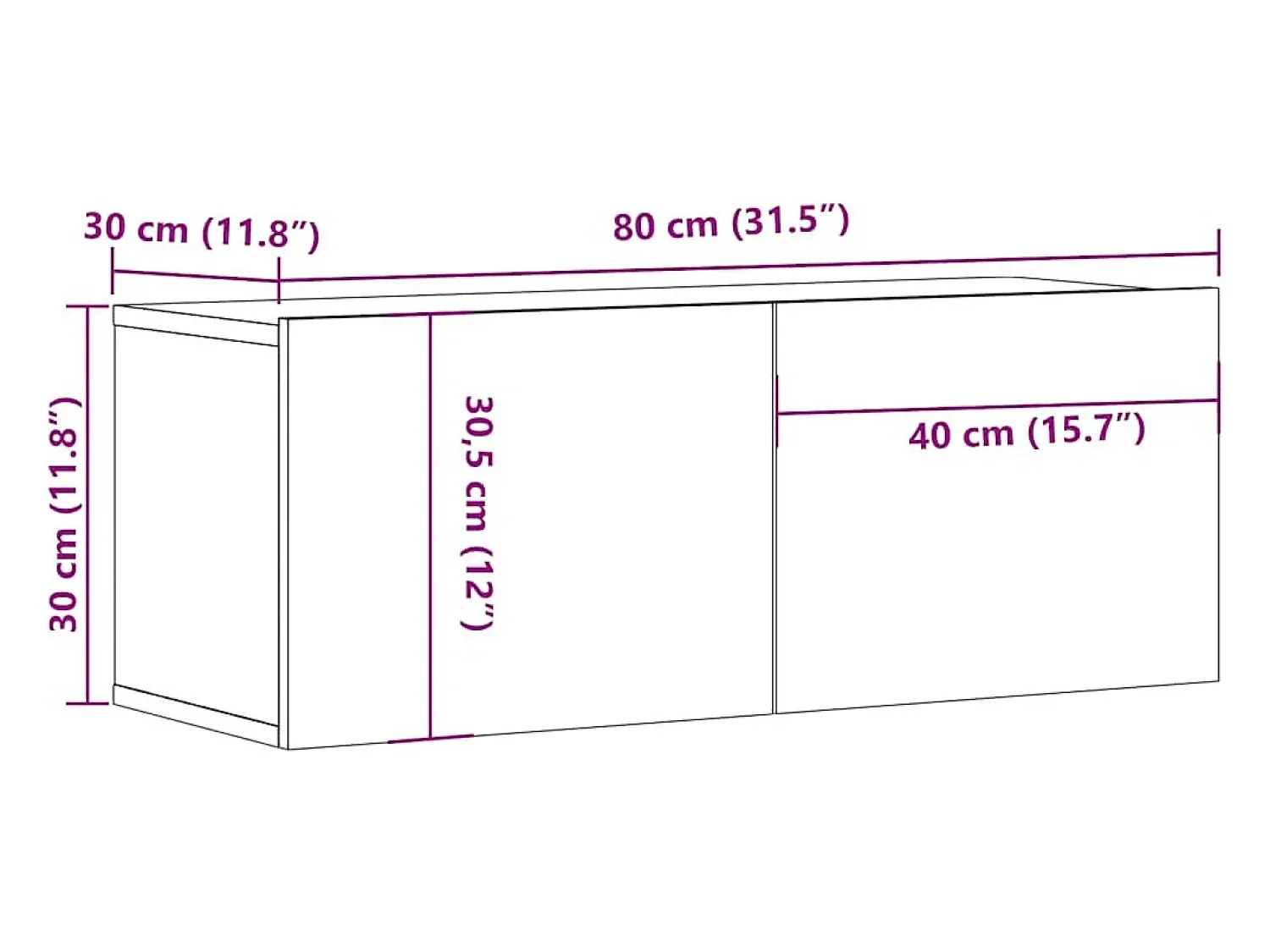 Sale vidaxl Móveis de parede para TV 2 pcs 80x30x30 cm madeira velha Castanho