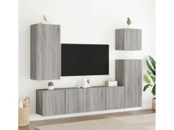 Móvel De Tv* Móveis de parede para TV 2 pcs 80x30x41 cm sonoma PT994147 Cinzento