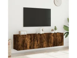 Móvel De Tv| Móveis de parede para TV 2 pcs 80x30x41 cm carvalho fumado PT855799 Castanho