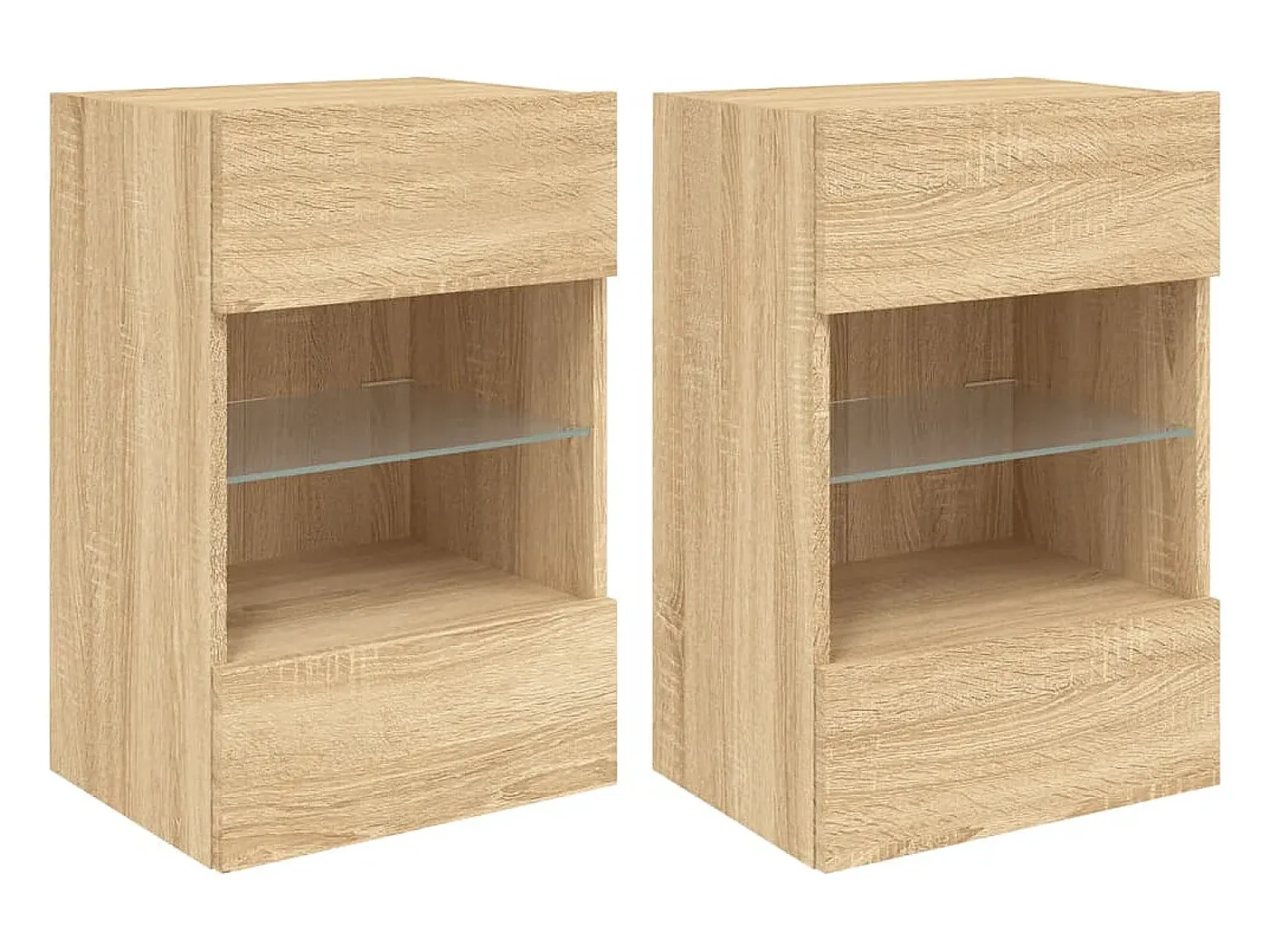 Móvel De Tv* Móveis de parede para TV com luzes LED 2 pcs carvalho sonoma PT730658 Castanho