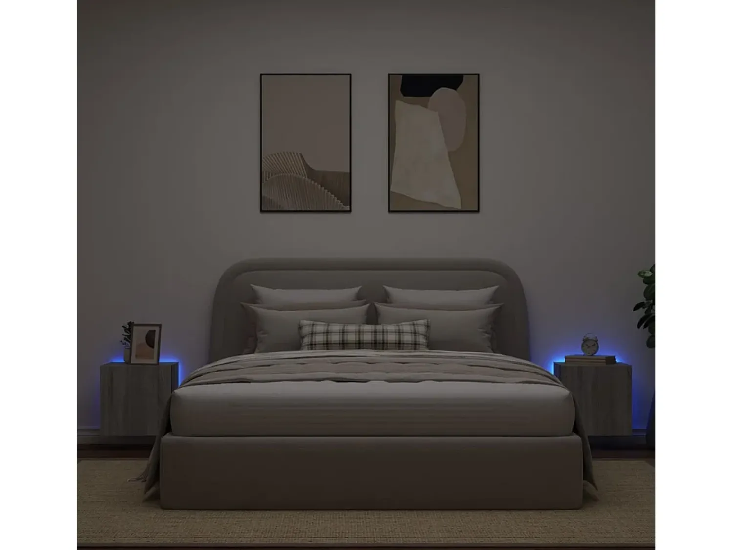 Móveis de parede para TV com luzes LED 2 pcs sonoma PT710369^ Móvel De Tv