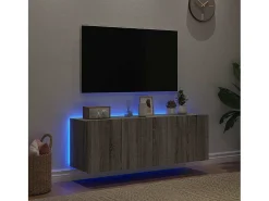 Móvel De Tv*vidaxl Móveis de parede para TV com luzes LED 2 pcs sonoma Cinzento