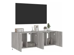 Móvel De Tv*vidaxl Móveis de parede para TV com luzes LED 2 pcs sonoma Cinzento
